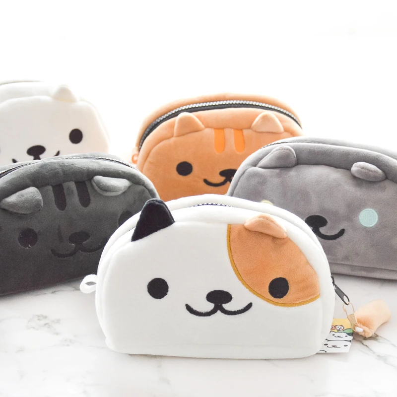 Аниме Neko Atsume милый плюшевый чехол карандаш с кошкой сумка для ручки мультяшная