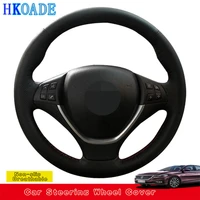 customize diy genuine leather car steering wheel cover for bmw e70 x5 2006 2013 e71 x6 2008 2009 2010 2011 2014 car interior