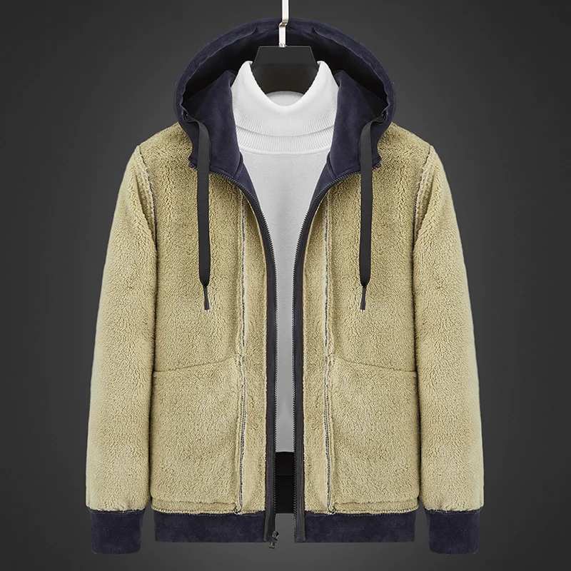 

7XL 8XL Winter Autumn Hoodies Men Faux Fur Fleece Pullovers Thick Warm Parkas Coats Wool Sweaters Men Clothing Sweatshirts Men