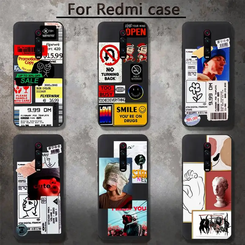 

Luxury fashion Retro Bar Code Label Phone Case for RedMi 5 5plus 6 Pro 6A S2 4X GO 7A 8A 7 8 9 K20 case