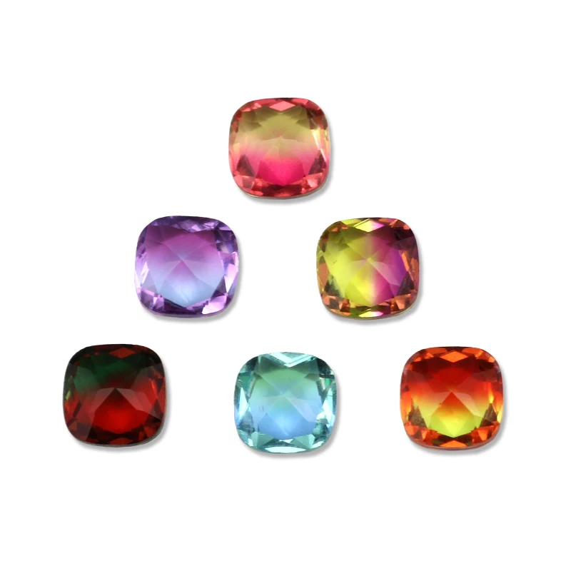 QL Хрустальный Турмалин со стеклянным кристаллом 10 мм толстый квадратный камень с