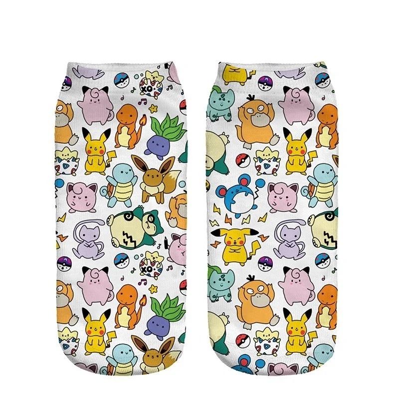 Calcetines con estampado de dibujos animados de Pok&eacute;mon para mujer, medias de Pikachu, Squirtle, Bulbasaur para ni&ntilde;os y ni&ntilde;as, Ventas Directas-1