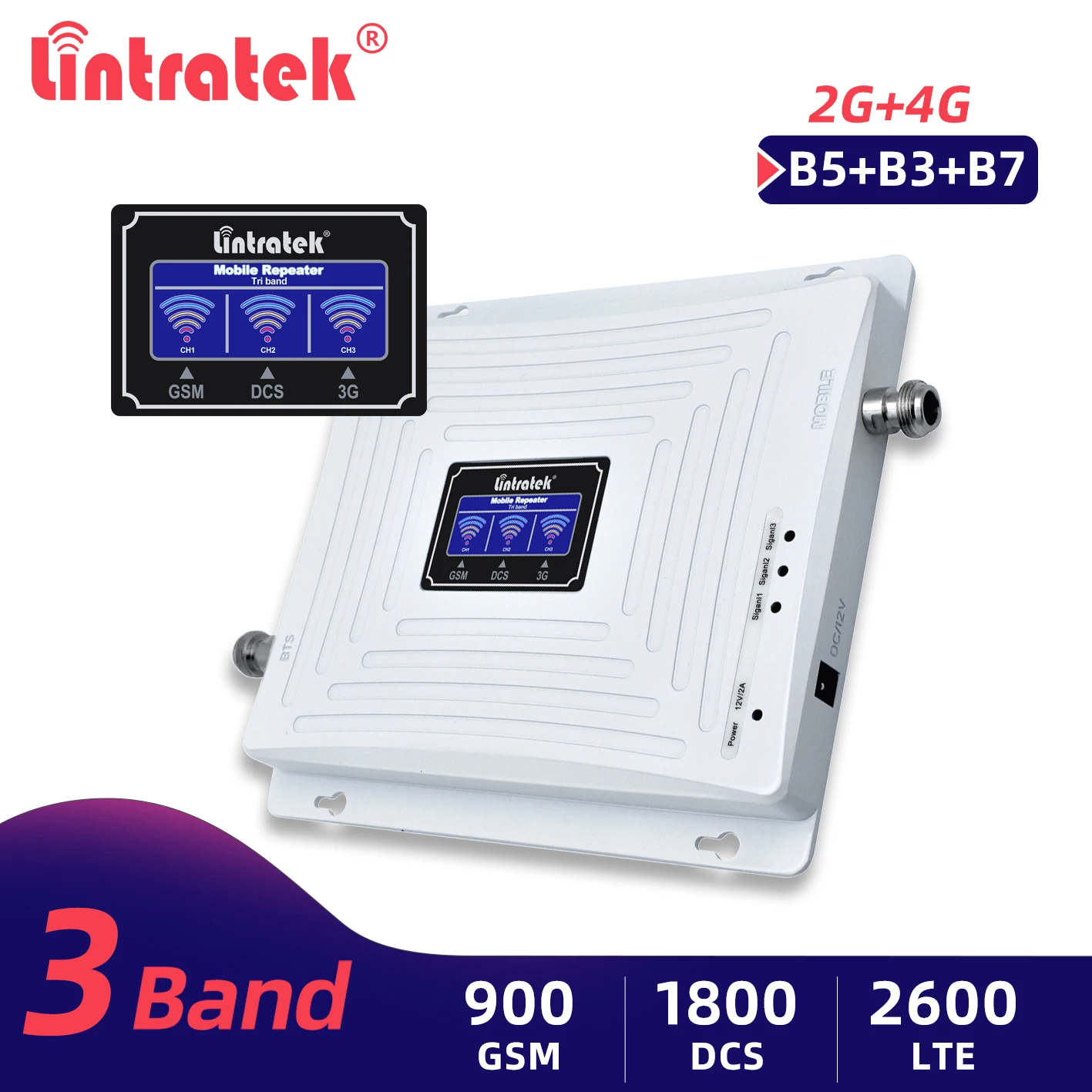 Lintratek повторитель сигнала для мобильного телефона 2G GSM 4 аппарат не привязан к