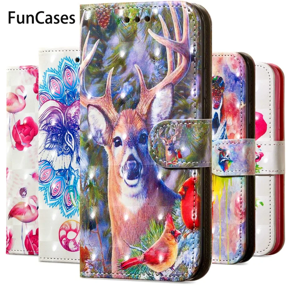 Роскошный чехол Кошелек из искусственной кожи для Samsung Galaxy A8 2018 Plus телефона с 3D