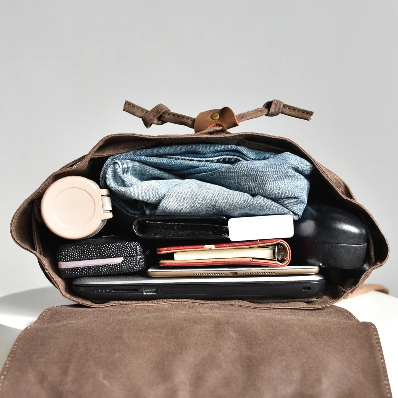 Вощеный холщовый рюкзак дорожная сумка рюкзаки для студентов ноутбука 15 6 дюймов