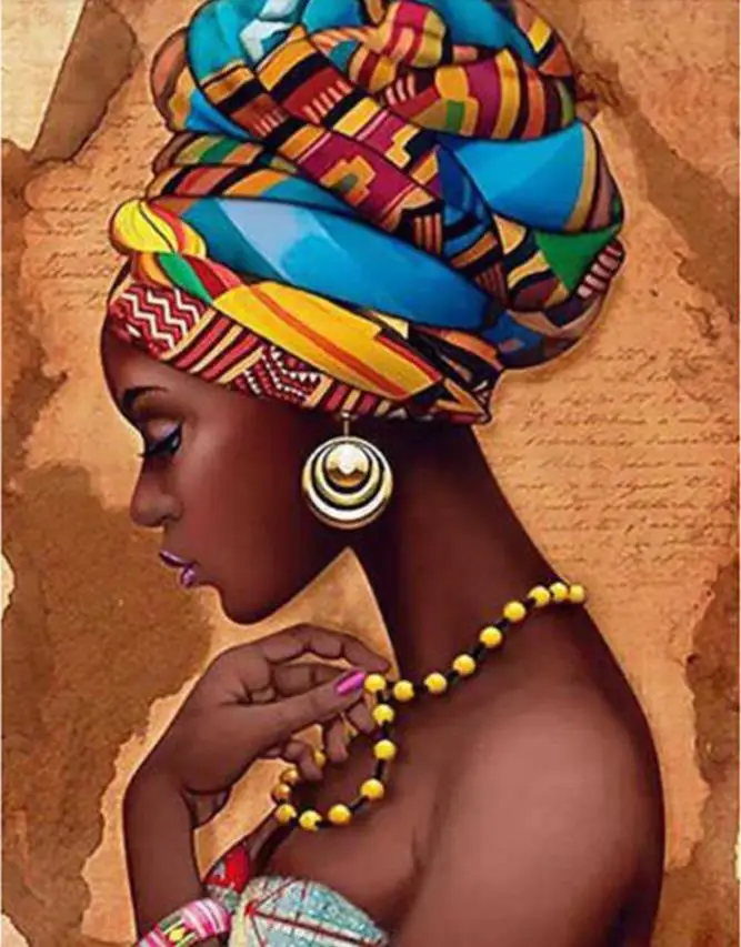 

5D полноформатная/круглая алмазная живопись «фэнтезийные африканские женщины», мозаика, алмазная вышивка, стразы, портретные алмазные карт...