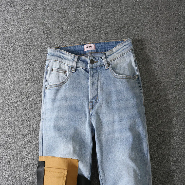 Новые мужские брюки с карманами для демонтажа модная облегающая стрейчевая