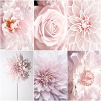 gatyztory diy pictures by number pink flower kits home decor painting by numbers drawing on canvas handpainted art gift