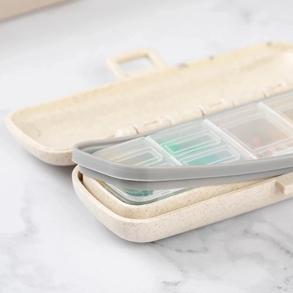 

Weekly Pill Box PLASTIC Medicine Storage Candy Box Case Office 7Days Pill Organizer Dispenser Candy Drug Case For Older Kids