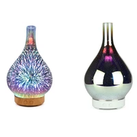 hot tod 3d firework glass vase shape air humidifier with 7 color led night light aroma essential oil diffuser mist maker ultraso
