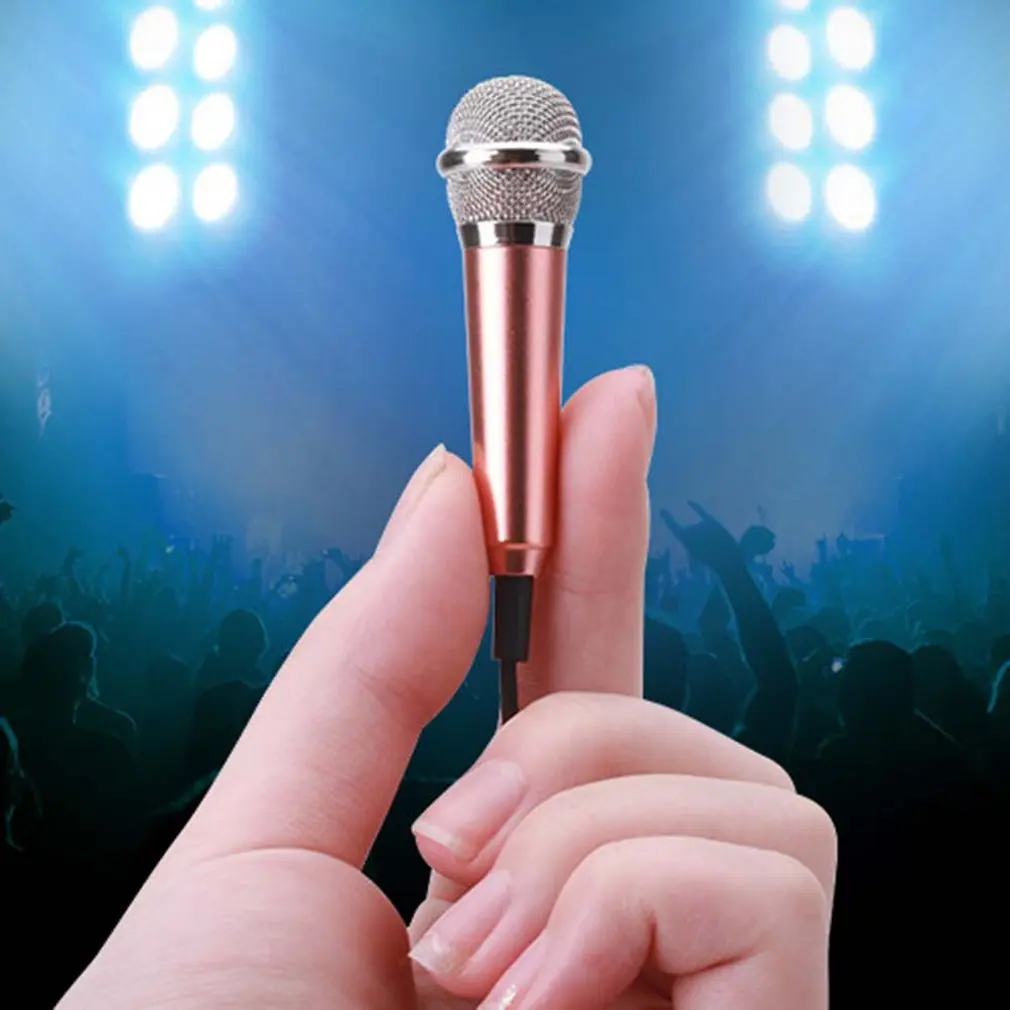 

4 Color Handheld Mic Portable Mini 3.5mm Stereo Studio Microphone For Laptop PC Desktop Mic KTV Karaoke 5.5cm*1.8cm