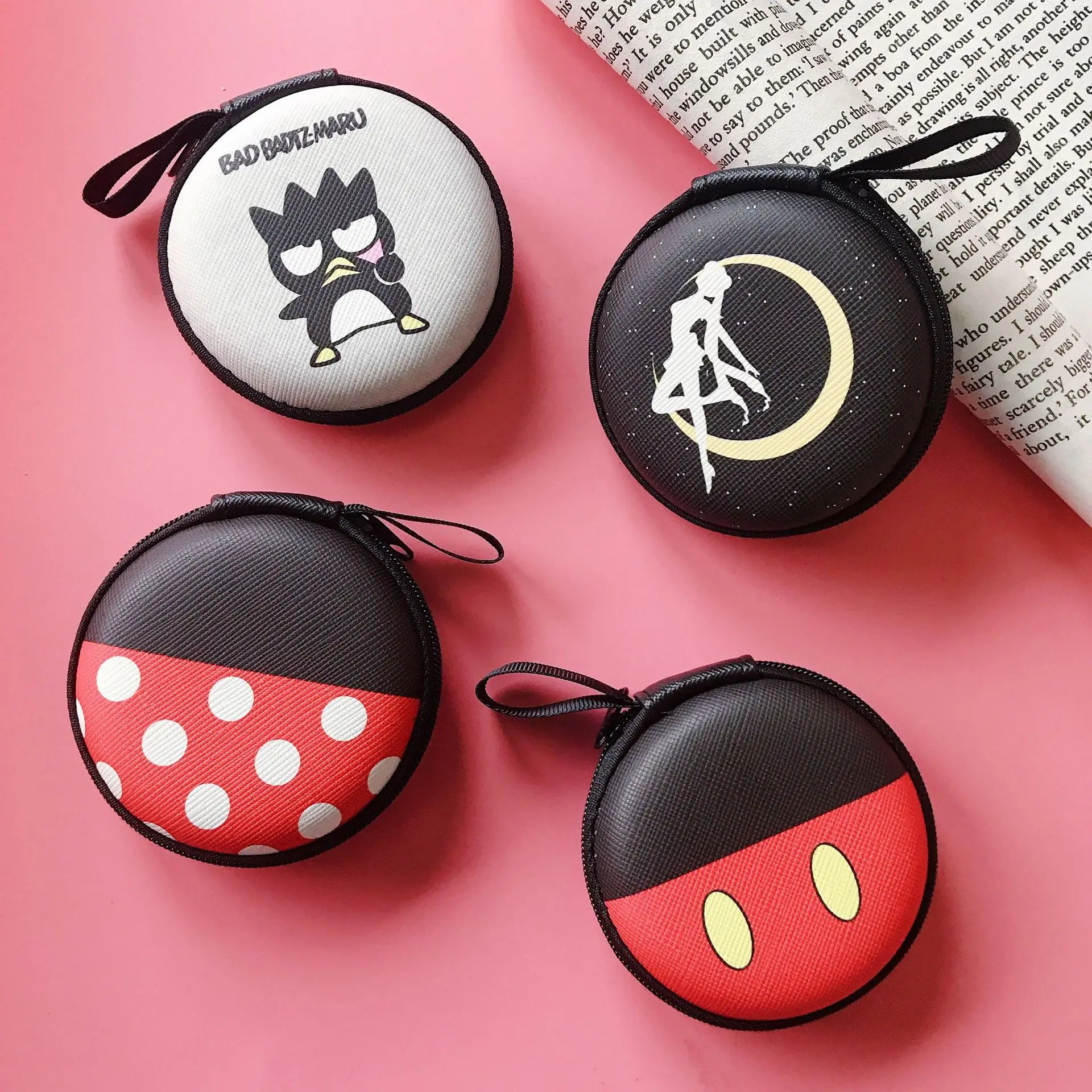 Disney minnie коробка для хранения наушников полиуретановый Кошелек для монет подвеска девочка мальчик Монета Сумка Человек-паук стежка ключ сумка кошелек