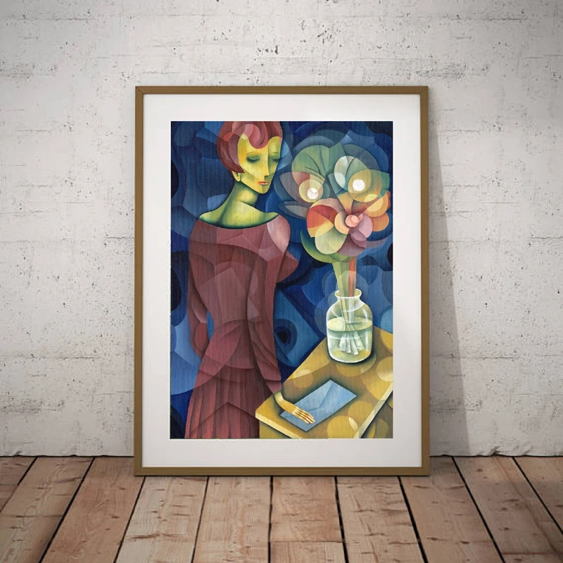

Woman portrait wall art canvas painting poster picture print gallery wall decoration