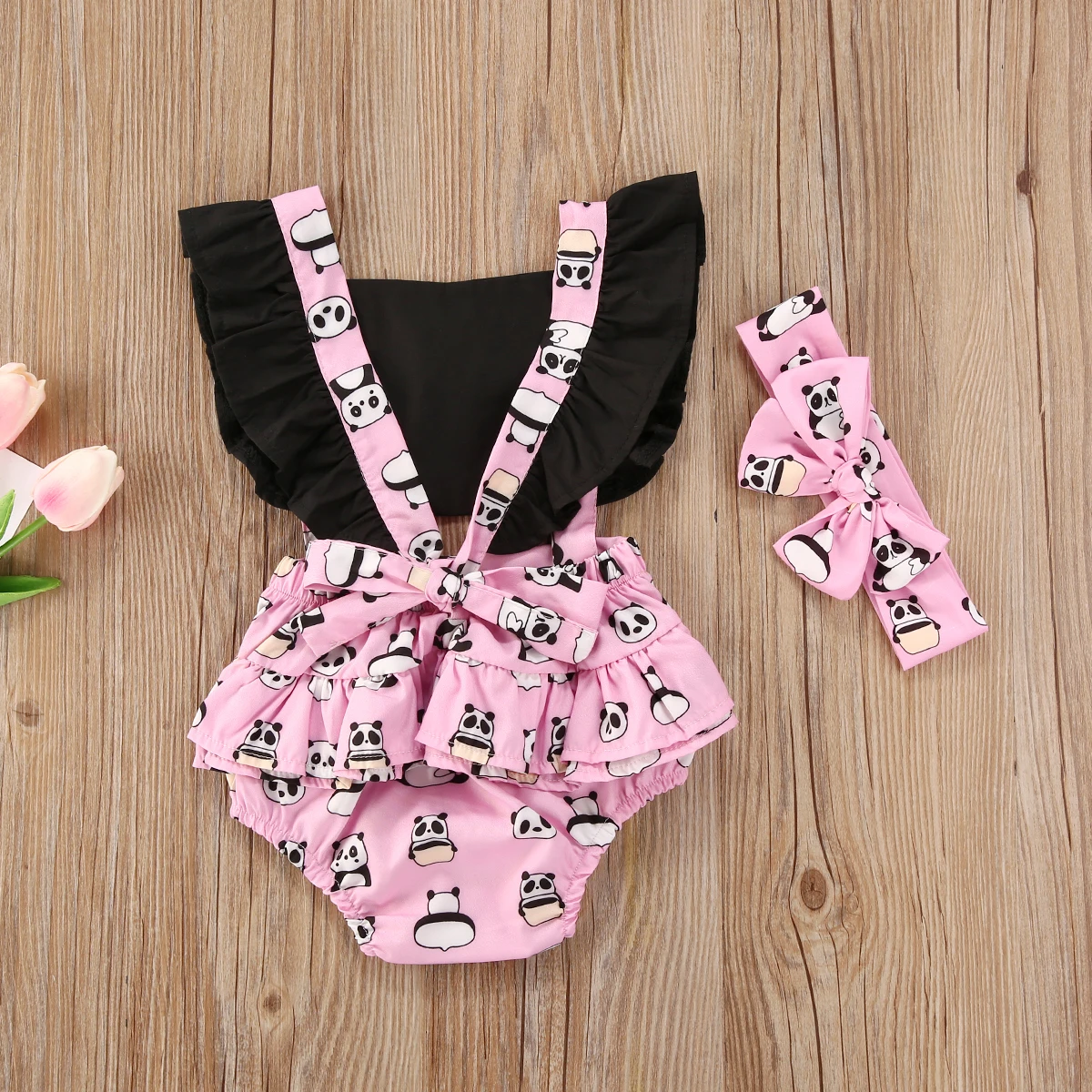 Новинка 2020 года Летние Боди для маленьких девочек Повязка на голову 2 предмета