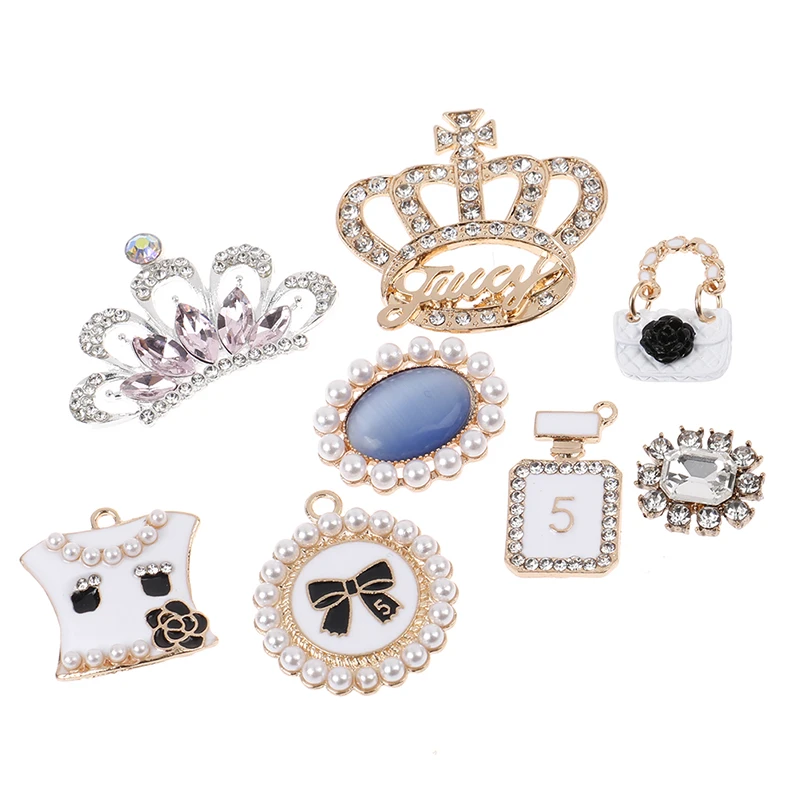 1pc Metal Charms Butterfly Bee Pearl Designer Shoe Bling Rhinestone Clog Shoes Croc Accessories | Обувь