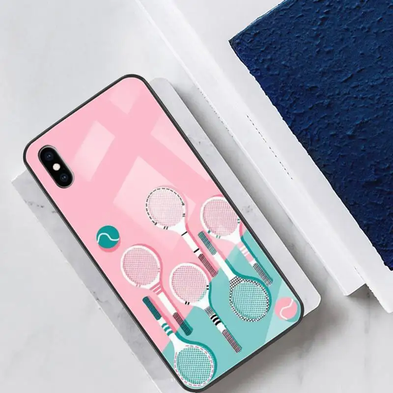 

Tennis Glass Phone Case Back Shell For IPhone 12 11 Pro Max Cases XR XS 7 8 Plus Cover Accessories Carcasa