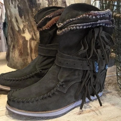 Женские ковбойские сапоги Dihope до колена на низком каблуке классические кожаные