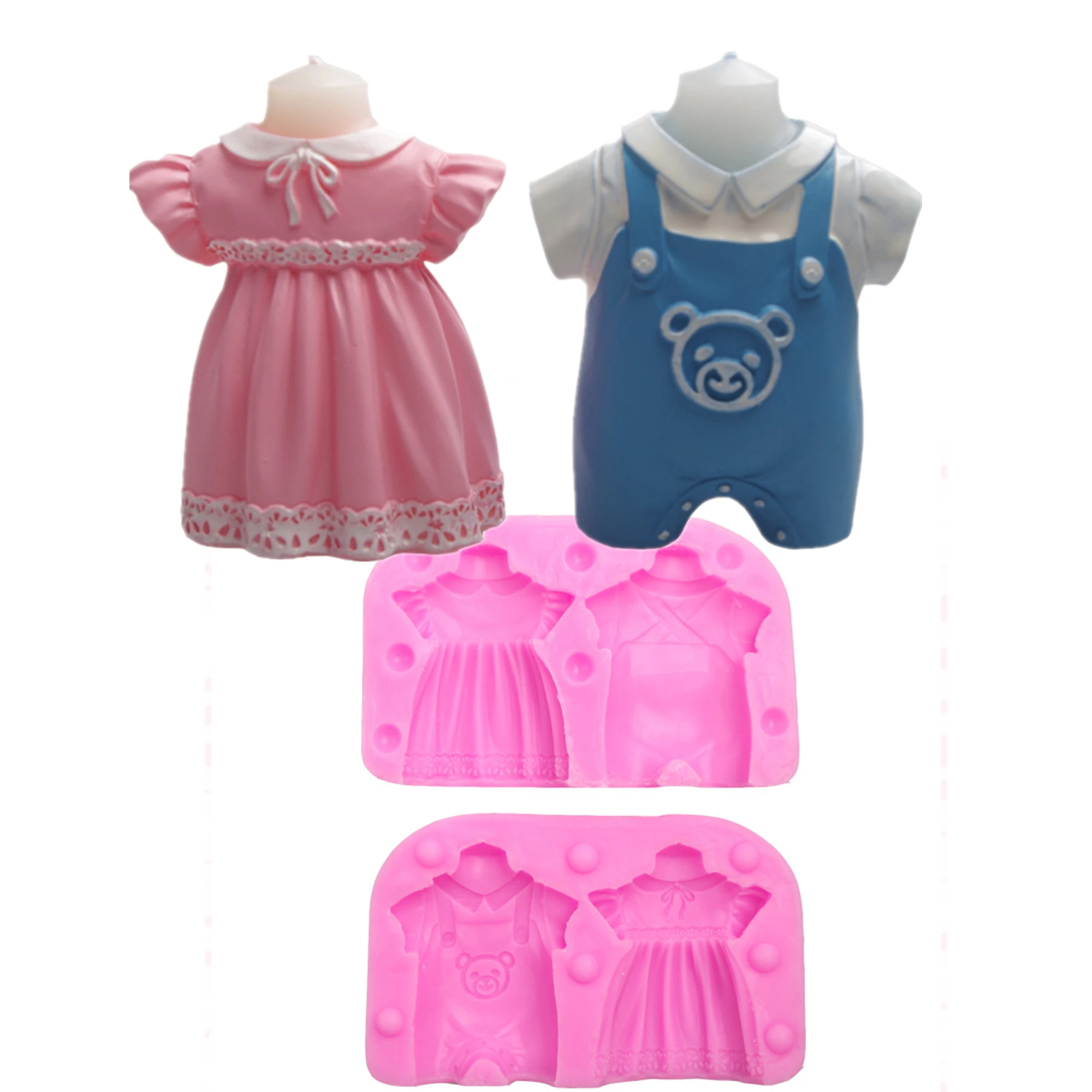 

Baby Clothes Fondant 3D Silicone Mold DIY Chocolate Sugarcraft Cake Moulds Baking Cooking Tools Bakeware Decorating M1116