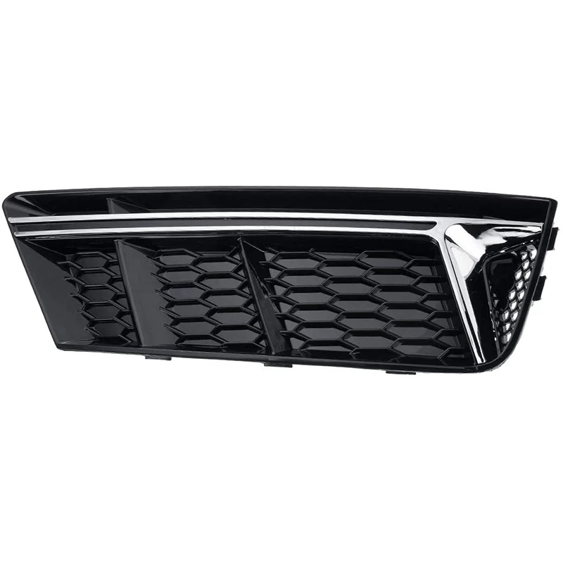 

1Pair Car Front Bumper Fog Light Grille Grill, For-Aud i A4 B9 2017-2018 Fog Lamp Cover Honeycomb Mesh Hex Side Grille