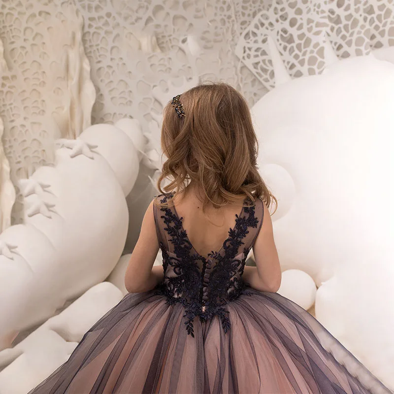 

New Lace Flower Girl Dresses 2020 Birthday Show Catwalk Lace Dress Elegant Pageant Dresses for Girls Flower Girl Dresses