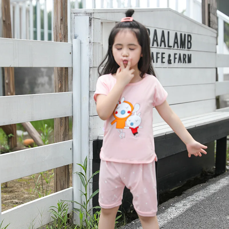 

Summer Boys Clothing Baby Kids Clothes Suit Toddler Girls Short Sleeved Tops+Pants 2 Piece Set Children Cartoon Roupas Infantil