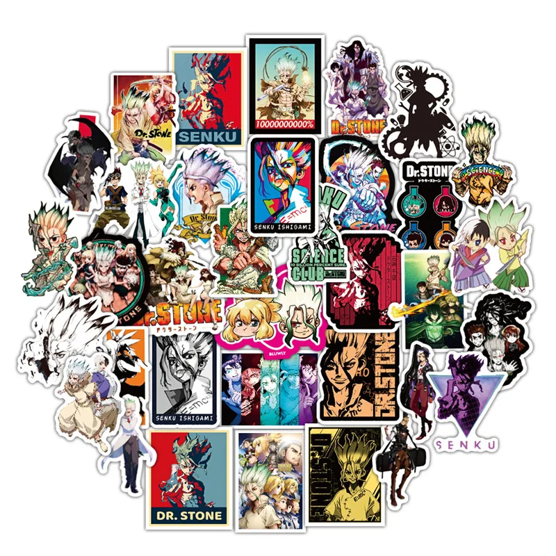 

50Pcs/pack Dr.STONE Anime Stickers Japanese Anime For Motorcycle Phone Skateboards Laptop Luggage Bicycle