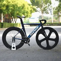 Fixed Gear Bike 48CM 52CM 55cm Aluminium Alloy Frame Carbon Fork Single Speed Bicycle With 700C 3/5 spoke Carbon Wheel V Brake