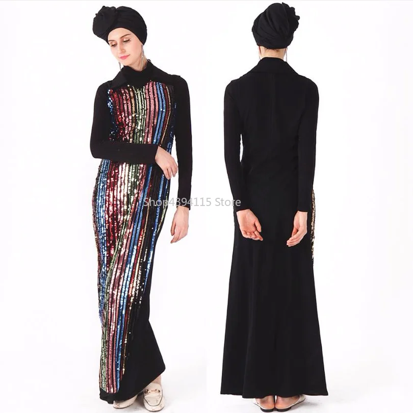 2019 модные мусульманские взрослые блестки абайя Арабская Мода Турция Ближний