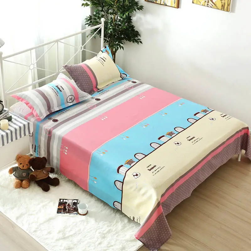 

(Bed sheet + pillowcase) 3-piece set of single double bed sheet for all seasons with multi-specification sheets