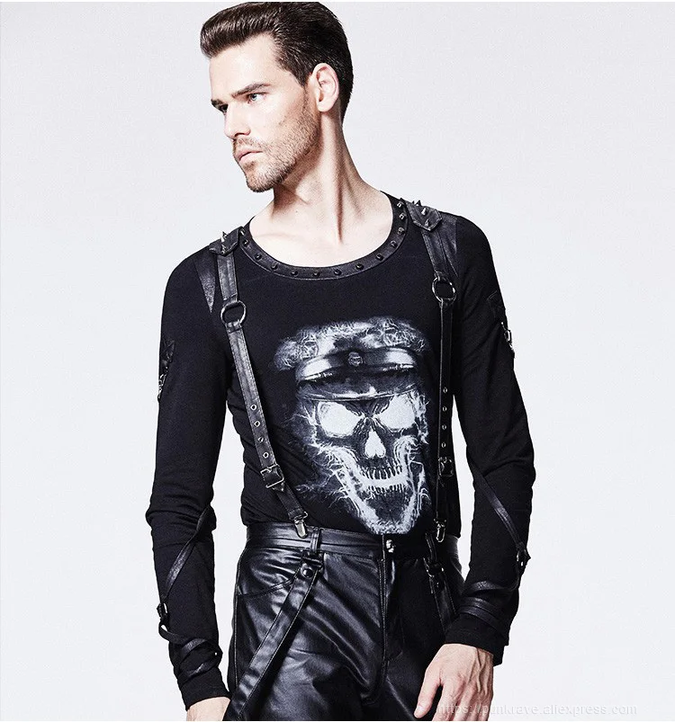 Мужской аксессуар с заклепками в стиле панк готический ремешок вечерние