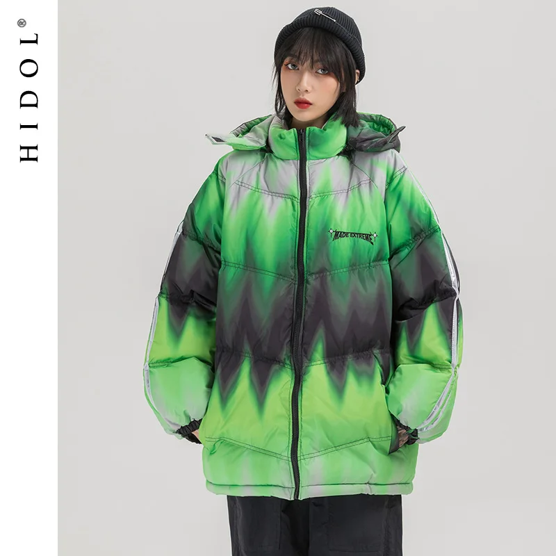 Зимняя Толстая парка больших размеров с градиентом винтажная Светоотражающая