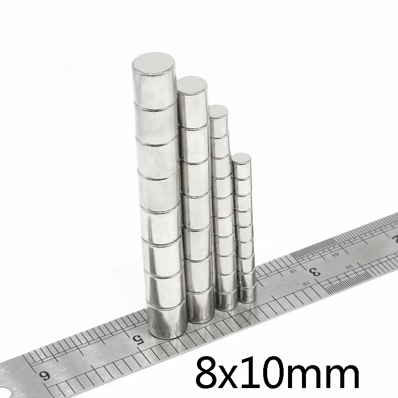 

10/20/50PCS 8x10 mm N35 NdFeB Strong Cylinder Rare Earth Magnet Round Neodymium Magnets 8x10mm Small Magnet Disc 8*10 mm