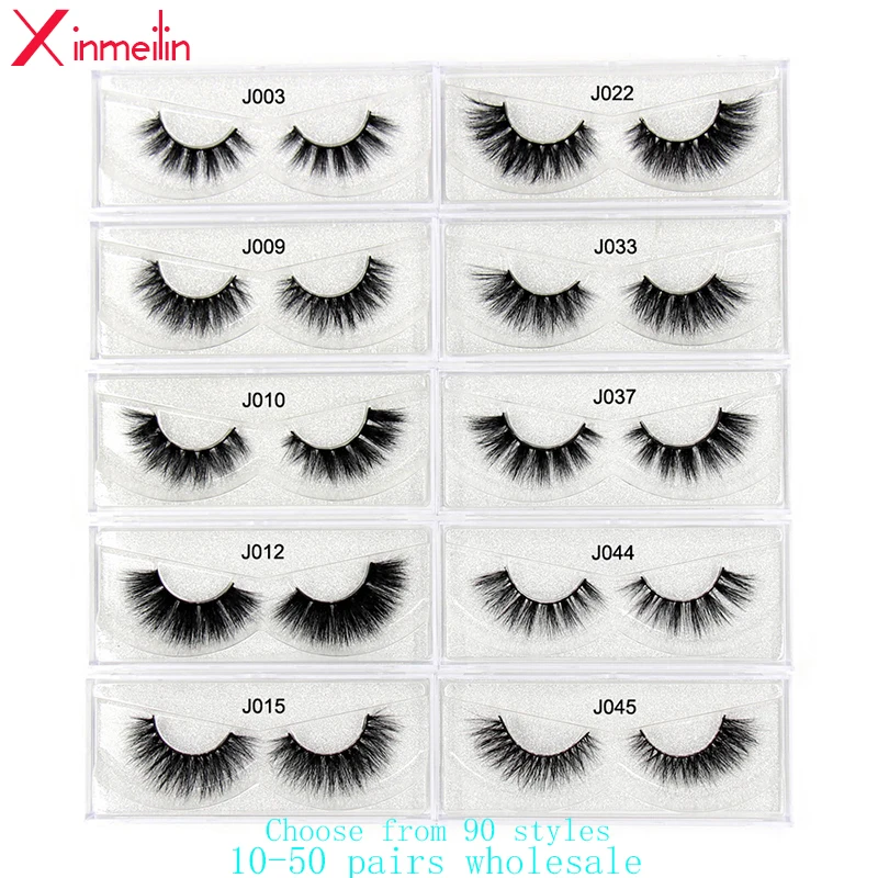 

50 пар 3D норковые ресницы, оптовая продажа, натуральные индивидуальные пушистые накладные ресницы, коробки для ресниц, товары для наращивани...