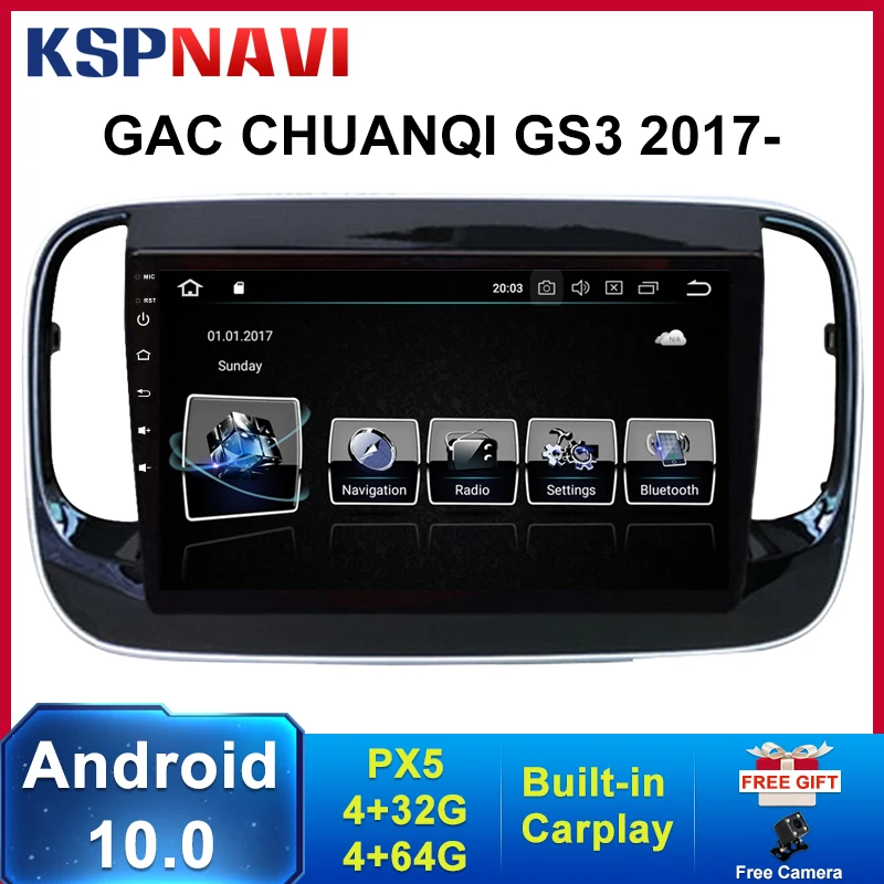 

Автомагнитола 9 дюймов HD Android 10 IPS экран стерео для GAC CHUANQI GS3 2017 головное устройство мультимедийный видеоплеер навигация GPS