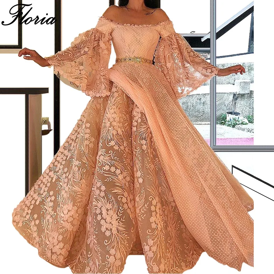 

Plus Size Kaftan Formal Evening Dresses Long Off Shoulder Embroidery Robe De Soiree Arabic Prom Party Gowns abiye gece elbisesi