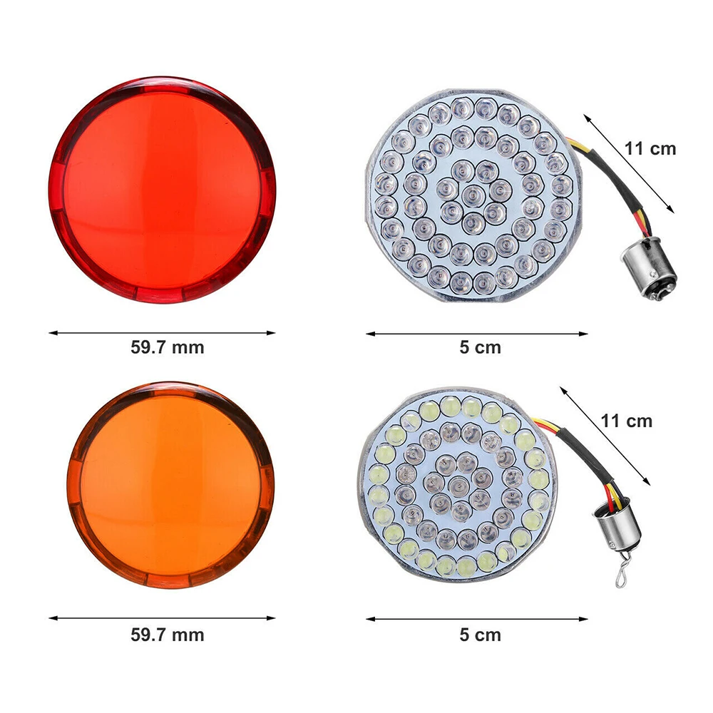 2 &quotпередние и задние светодиодные мотоциклетные поворотники с дымовым