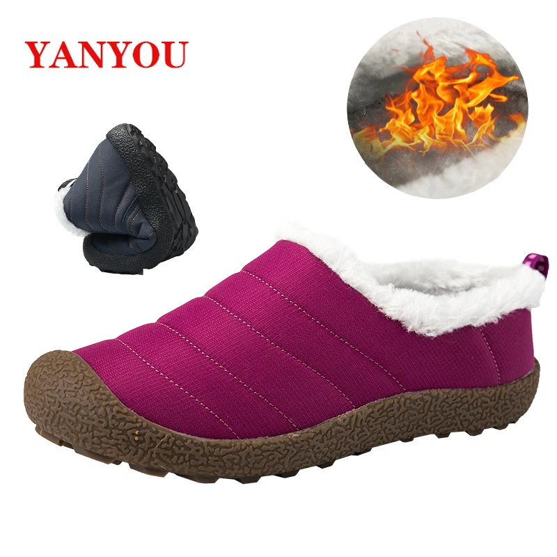 

Женские ботинки, легкая зимняя обувь для мужчин, зимние ботинки, водонепроницаемая зимняя обувь размера плюс 46, Зимние ботильоны без застеж...