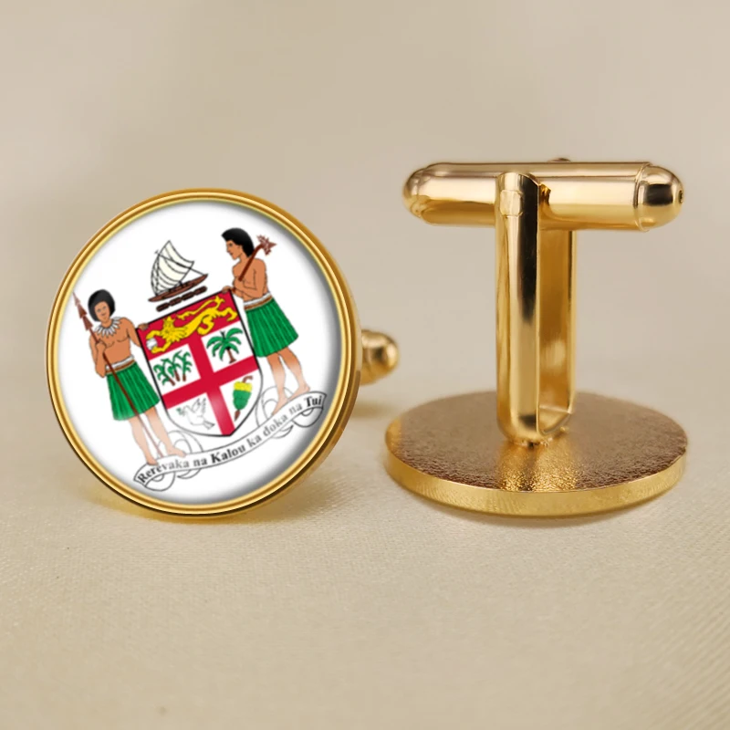 Герб Фиджи карта флаг Национальный Запонки | Украшения и аксессуары