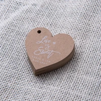 200 pieces kraft paper label heart shape tag wedding personalized logo custom flower gift box bridegroom and brides name