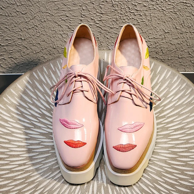 

New Women Pumps 2021 Fashion Genuine Leather Wedges High Heels Platform Black Pink Shoes Woman Dress Party Casual Shoes Pumps