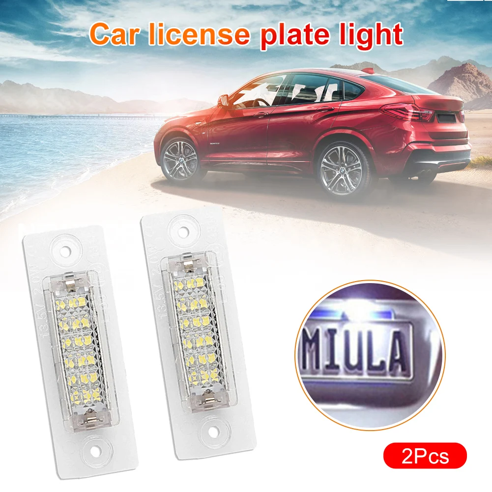 

2pcs Car LED License Plate Light Working Lamp Car License Replacement Car for VW Jetta MK5 T5 Passat 3C Caddy Touran Golf Plus