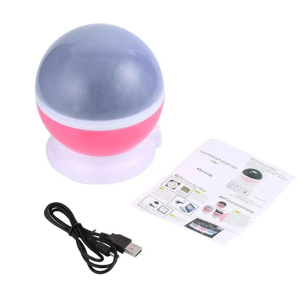 Фантастический вращающийся романтический светильник со звездой Лампа для