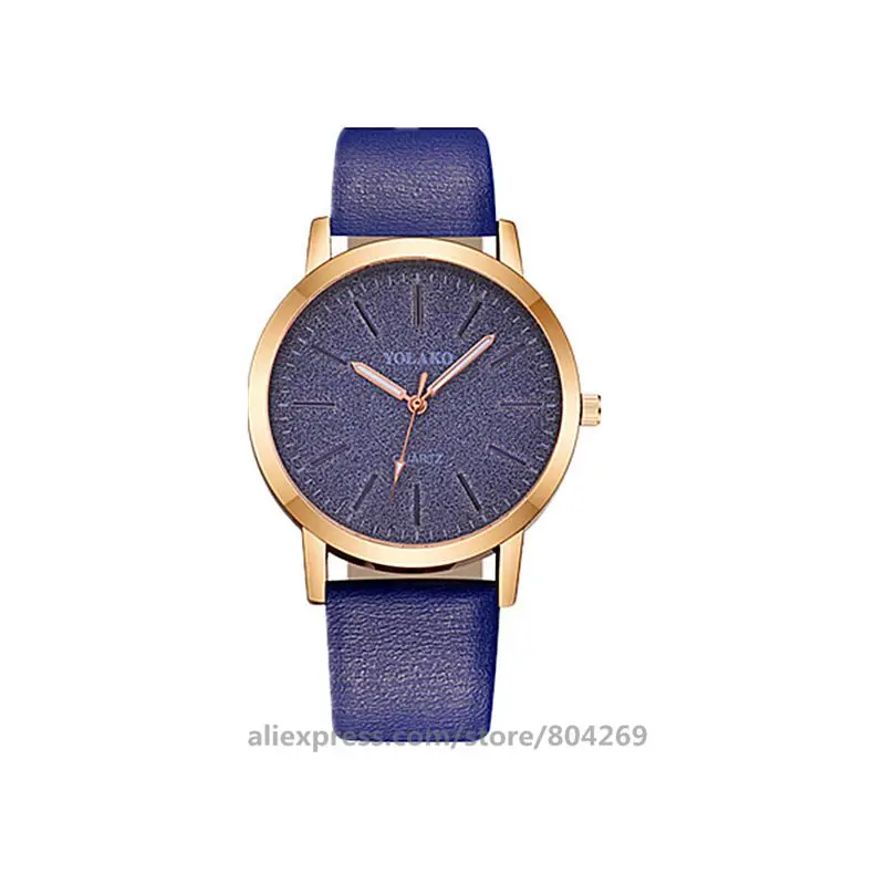dark blue 100 шт./лот bling dail женские кожа часы yolako бренд высокого качества кварцевые часы девушка подарок часы по заводской цене - Цвет: dark blue