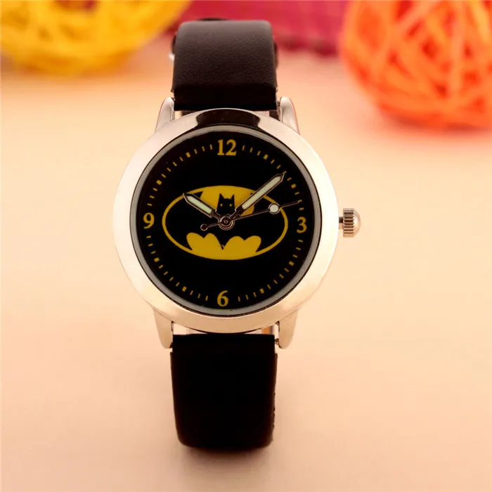 

10 units Mixed Wholesales Cut Cartoon For Boys Gifts Clock Time Watch Quartz Small Leather Wristwatches Free Shipping
