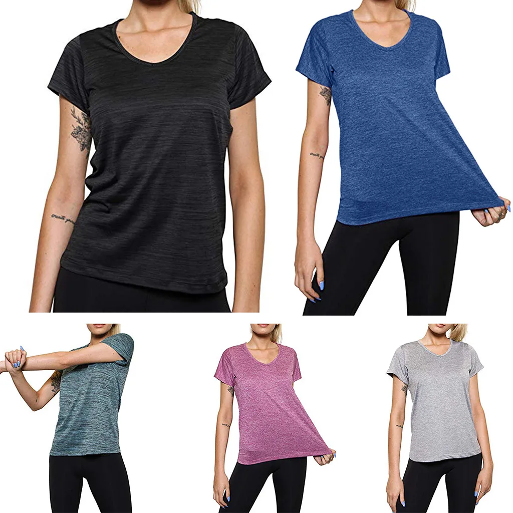

TELOTUNY 5 шт. топы для беременных с коротким рукавом для йоги, женский спортивный однотонный топ, спортивная одежда, топы для кормления, Футболк...