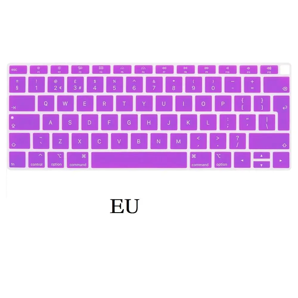 EU-Purple Кожа клавиатуры для Macbook Air 13 A1932, Силиконовая Водонепроницаемая защитная пленка - Color: EU-Purple
