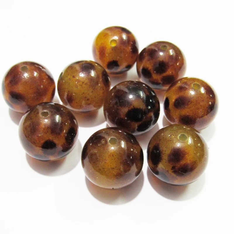 Новинка! Оптовая продажа: 20 мм 100 шт./пакет прозрачный акриловый принт коричневый