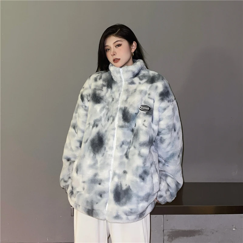 Зимняя уличная одежда в стиле Харадзюку сохраняющая тепло винтажная яркая