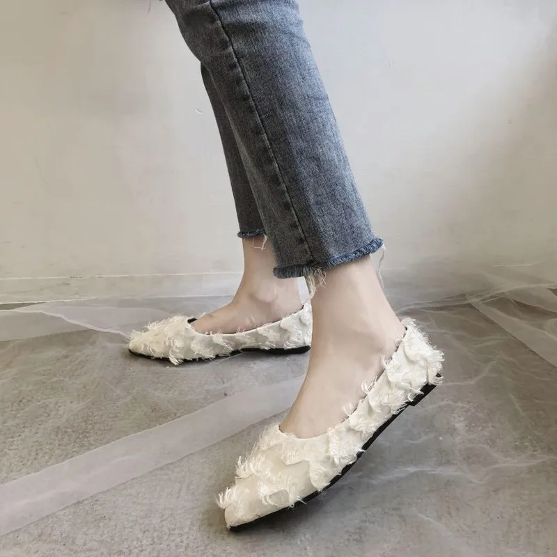 Women Flats Shallow Shoes Fashion Sweet Casual Comfortable Solid color tassel Furry Woman Boat footwear mocasines mujer J14-64 | Обувь