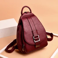 2021 new womens chest bag korean version simple leisure womens backpack leisure soft leather large capacity womens backpack